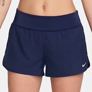 NWT Nike Dark Blue swim Sports Shorts w back zip pocket